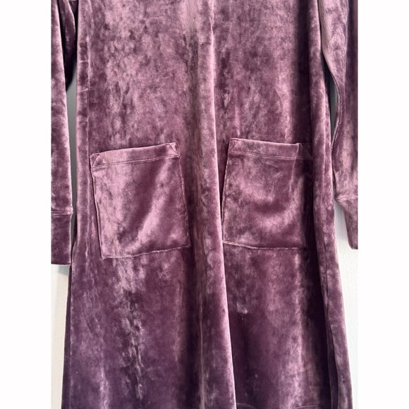 J. Jill Pure Jill Women Velvet Tunic Dress Size XSP Purple Pockets Quiet Luxury - Picture 4 of 11